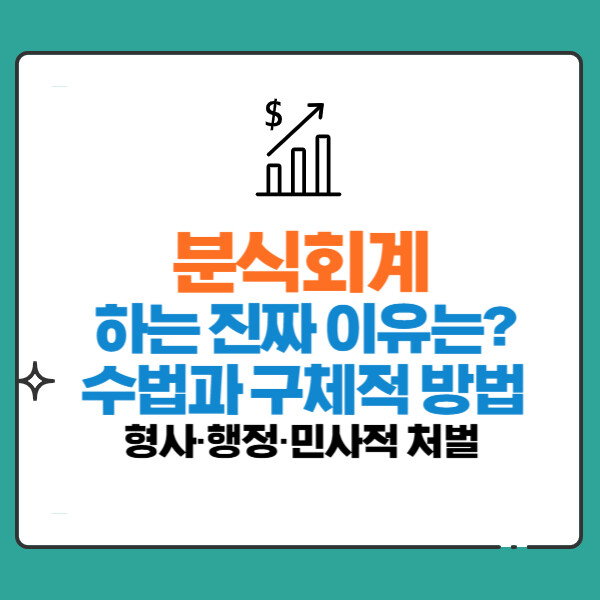 분식회계 수법(구체적방법),법적 처벌,하는 이유